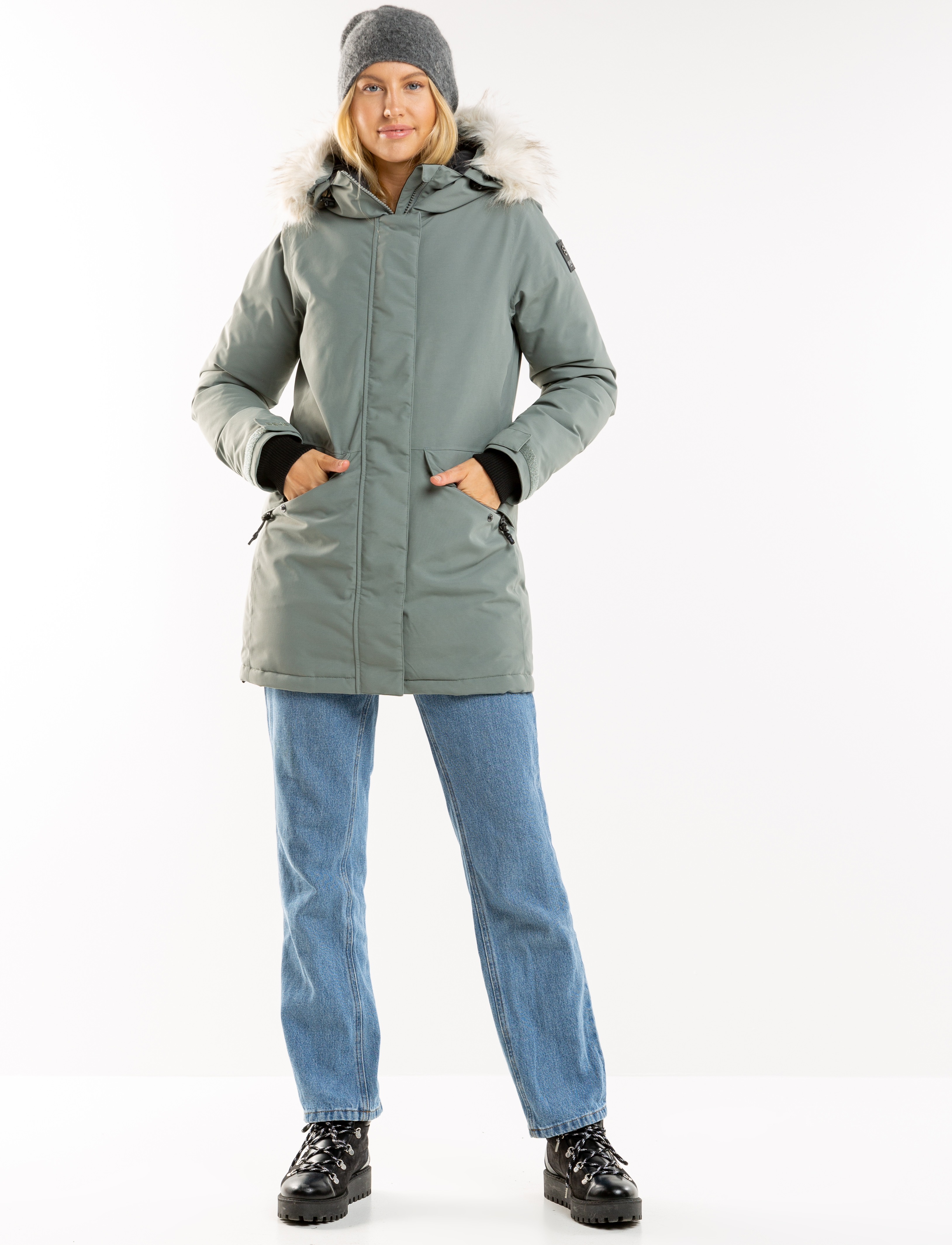 8848 Derica dames parka grijsgroen model 1