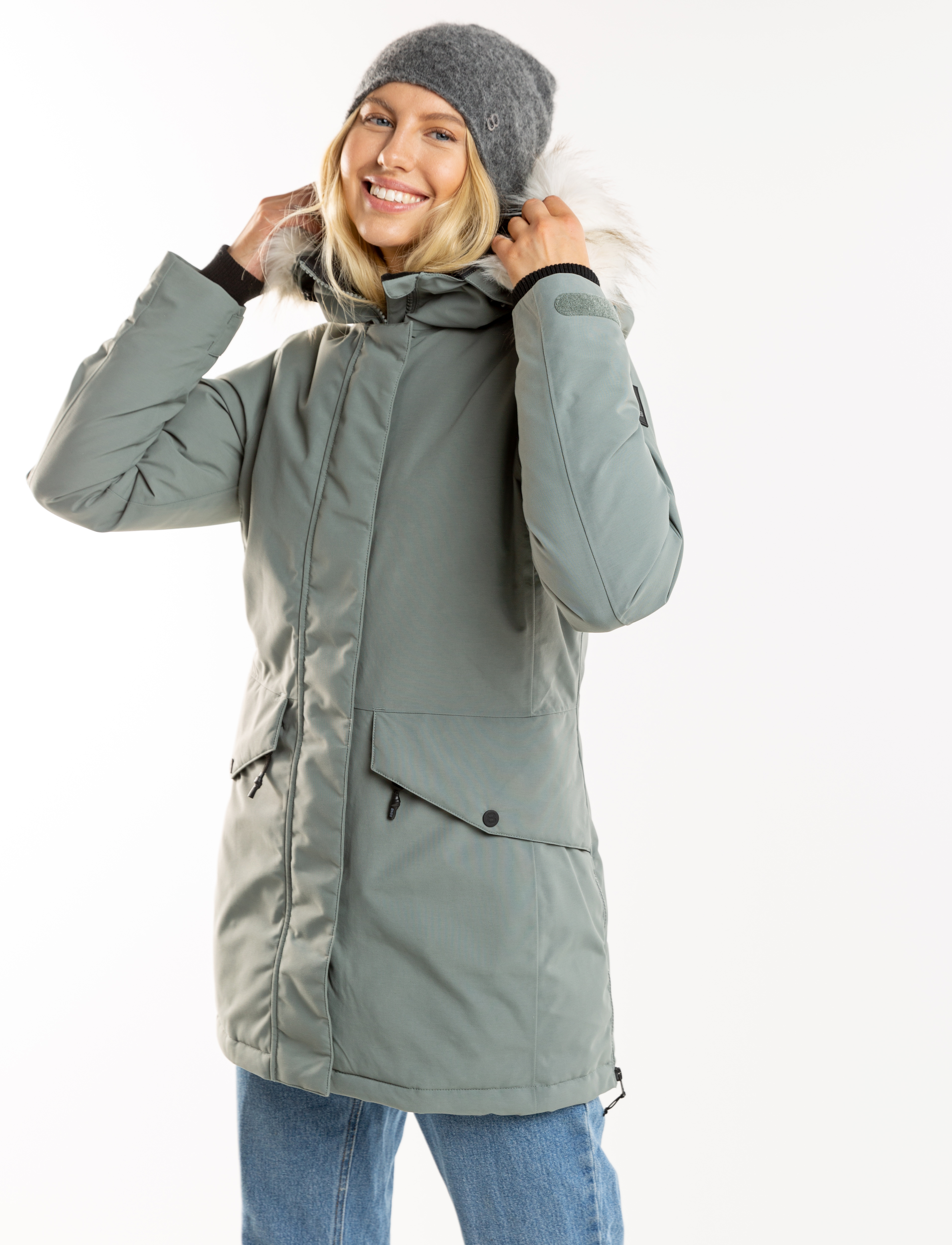 8848 Derica dames parka grijsgroen model 3